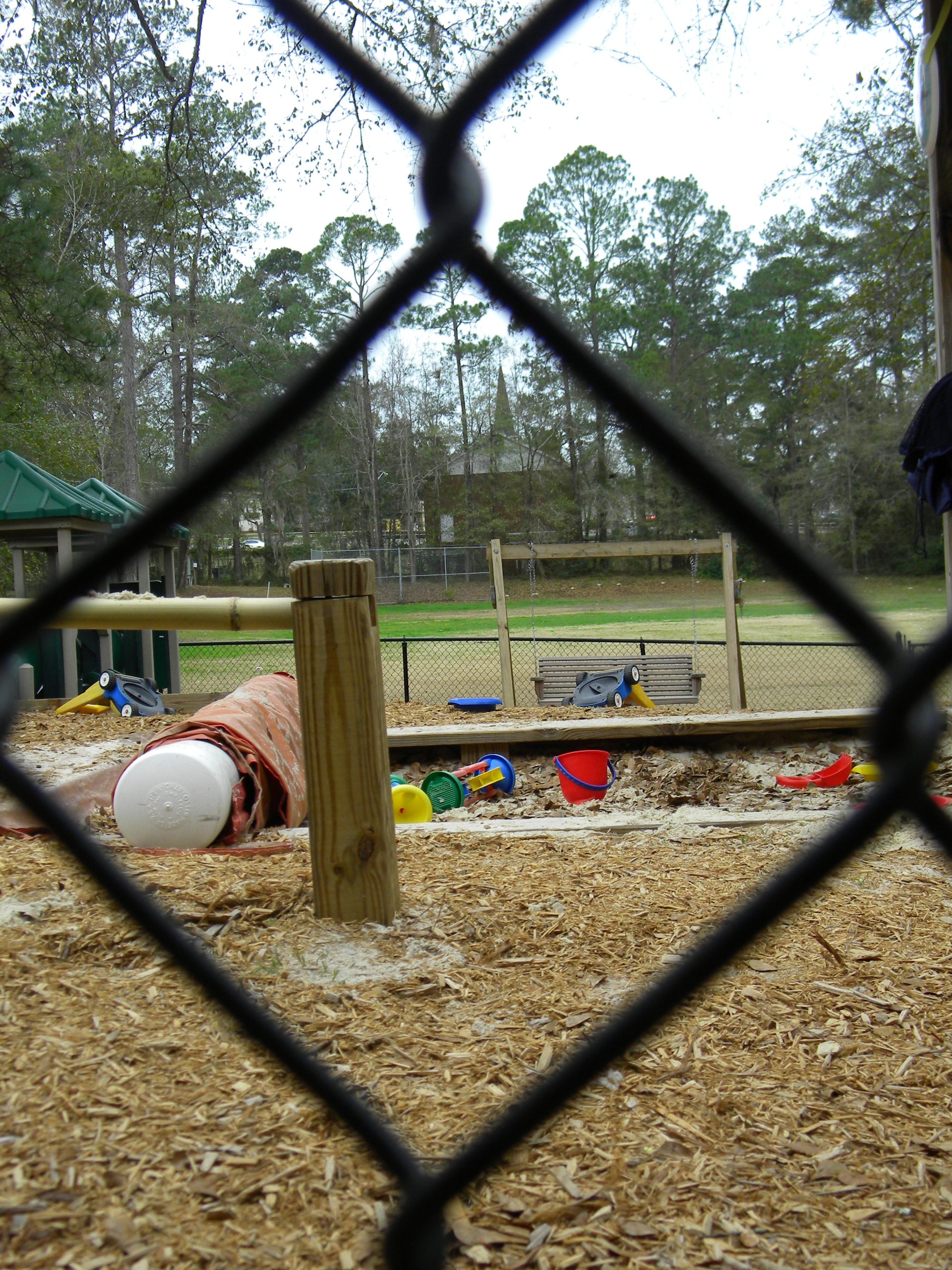 fenced playground